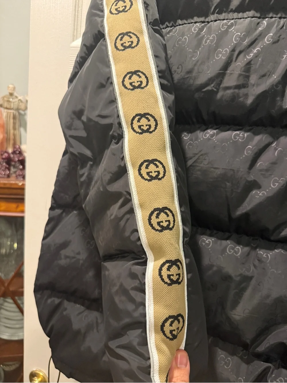 Gucci Black Jacket with Cream Neck Trim